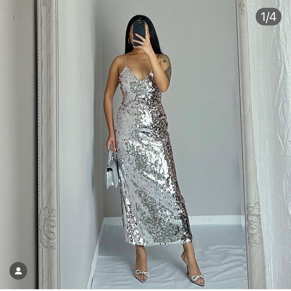 ZARA STRAPPY SEQUIN DRESS - Picture 2 of 16